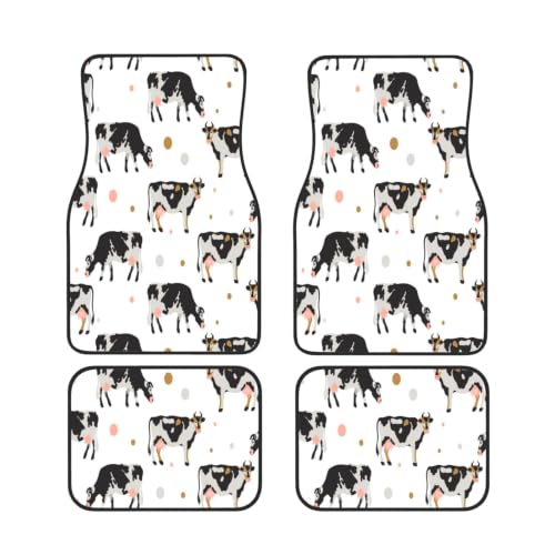 Alfombrillas para coche de vaca negra con neopreno antideslizante para proteger tu vehículo