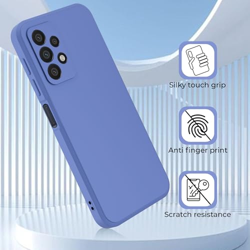 Image of A rtistque Liquid Silicone Matte Shockproof Flexible with Camera Protection Soft Back Cover Case for Samsung Galaxy A23 4G / A23 5G - Blue
