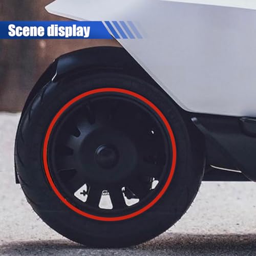 Image of 16PCS 17''-19'' Reflective Wheel Rim Stripe Decal Sticker, Universal Night Safety Tape Reflective Stickers, Waterproof Tire Rim Decoration Stripe Decals for Motorcycle, Car, Bicycle (Red)