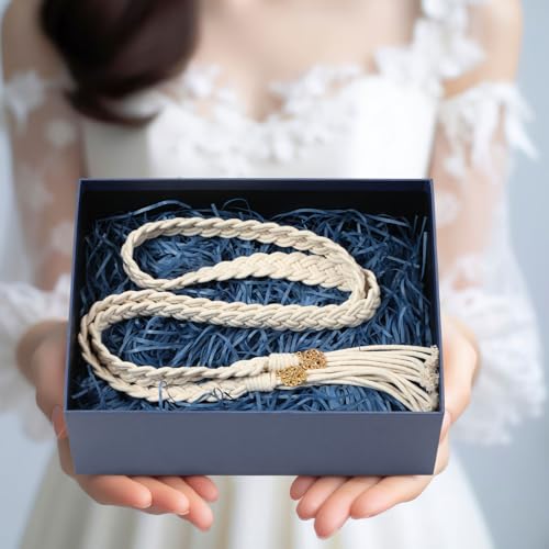 Image of Handfasting Cord for Wedding Braided, Ivory White, Simple