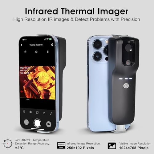 Image of BTMETER Thermal Imaging Camera, 256x192 IR Resolution with WiFi for Android & iOS, Home /Industrial Infrared Camera for HVAC, Electrical & Automotive Inspection (-4F to 1022F) BT-951A