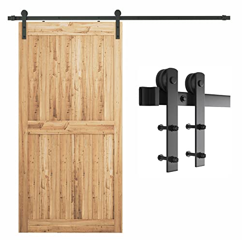 Image of SMARTSTANDARD 7.5ft Sliding Barn Door Hardware kit, Fit 42-45 inch W Doorpanel