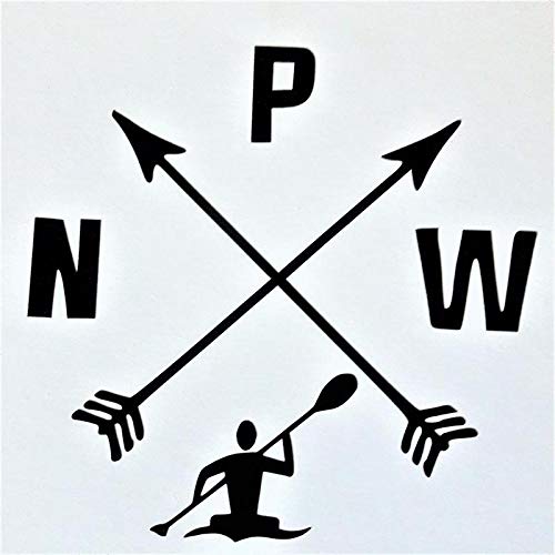 Chase Grace Studio Pacific Northwest PNW Canoe Kayak Vinyl Decal Sticker|Black|Cars Trucks SUVs Vans Laptops Walls Glass Metal|5.25  X 5.25 |CGS960