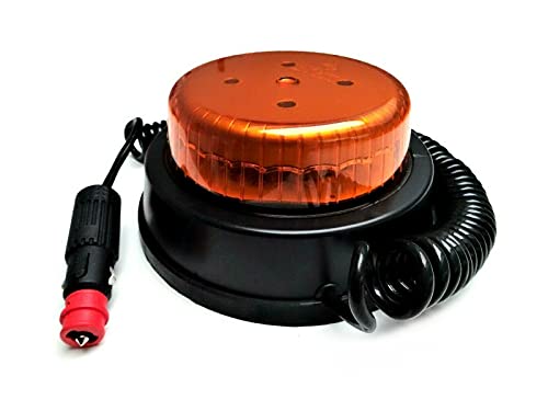 MelTruck® LED Rundumleuchte Warnleuchte Rotation 12V 24V Magnet für PKW LKW Traktor E9(R-Rotation; Magnetfuß)