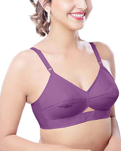 Image of Brida Women's Cotton Round Stitch Bra - Minimizer Saree Bra - Plus Size, Full Coverage, Non-Padded, Wireless,Double Layer Support for Heavy Bust - Kavya xtrasoft
