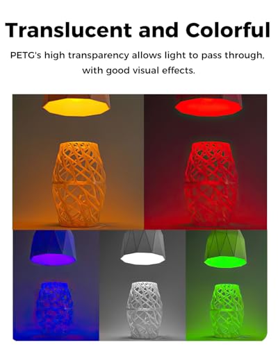 Image of Creality Official Hyper PETG Filament 1.75mm, High Speed 30-600mm /s 3D Printer Filament PETG, Dimensional Accuracy ± 0.03 mm, Fit Most 3D Printers, 1KG(2.2lbs) Spool Transparent