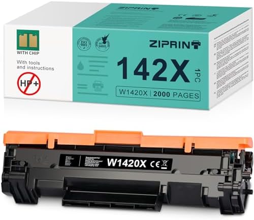 Toner Compatible HP 142X - Grande Capacité 2000 Pages, Avec Puce, Pour Imprimantes HP M140w M110w M139w (Noir)