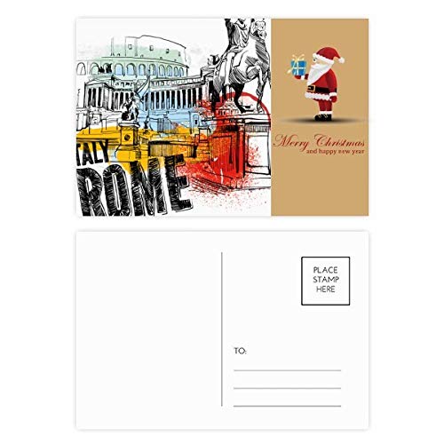 Lot de 20 cartes postales Italie Rome paysage théâtre romain et illustrations Père Noël