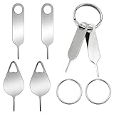 2 Pcs Specially Sized Sim Card Tray Removal Key + 2 Pcs Universal Sim Card Tray Removal Key Eject Pins, with 2 Key Rings, for Samsung Galaxy Galaxy Note Z Fold Series iPhone iPad Google Phone