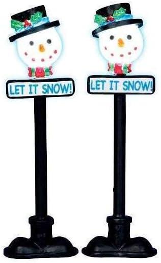 Lemax Spooky Town Snowman Street Lamp, Set of 2 #34640