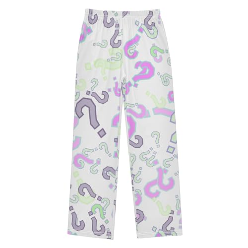 Question Mark Boys Pants Boys Athletic Pants Long Pant for Boywith Pockets Wide-Leg Size 6-14Y