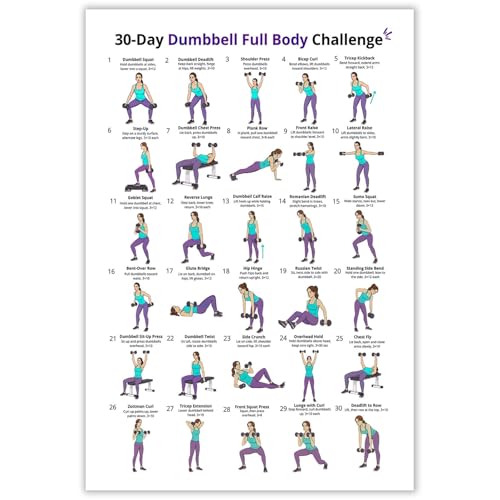 30-Day Dumbbell Full Body Challenge Poster (8x12in)