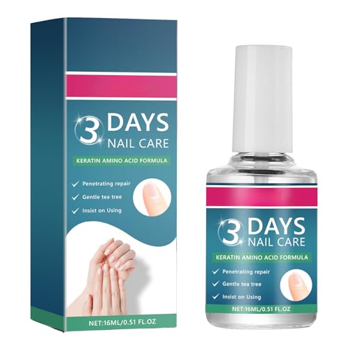 Soin Des Ongles 3 Jours à Kératine Aux Acides Aminés, 16 ml Vernis Durcisseur Ongle Extra Fort, 3 Days Nail Care, Nail Care Oil with Keratin Amino Acid Formula (1, One Size)