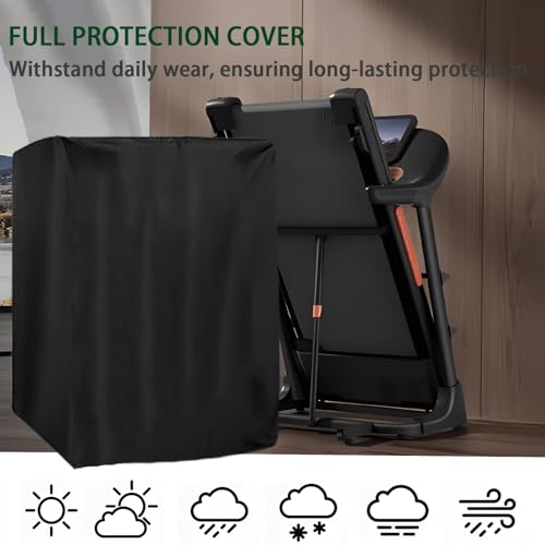 Image of Treadmill Cover, Running Machine Cover, Oxford Cloth Waterproof Dustproof Exercise Equipment Protect with Drawstring and Storage Bag for Outdoor Indoor