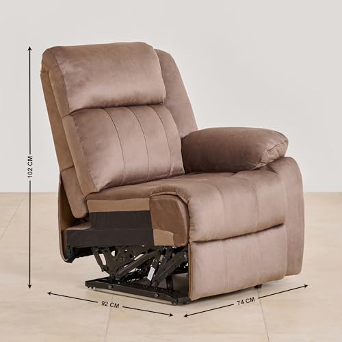 Image of Home Centre 2 Seater Denver Fabric Recliner| Fabric Recliner| (Brown) |2 Year Warranty