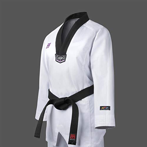 Mooto 3F Woman Taekwondo Uniform Black V-Neck Female Dobok Tkd (190 (180Cm~190Cm)(5.90Ft~6.23Ft)) #TOP2