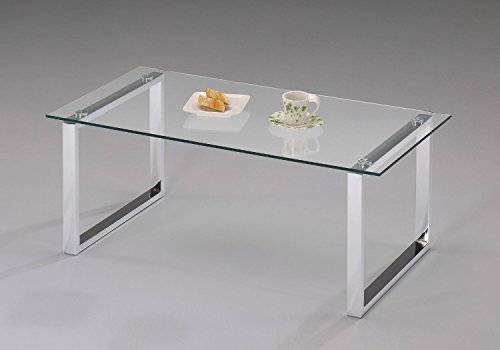 Kings Brand Furniture COFFEE TABLE Modern Chrome Finish With Glass Top Rectangular Cocktail Coffee Table For Living Room thumb #2