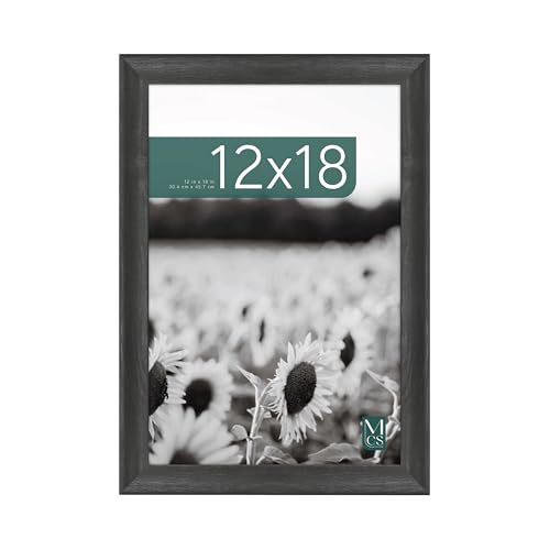 MCS Studio Gallery Classic 12x18 Picture Frame Black Woodgrain, Vertical & Horizontal Wall Hanging Large Picture Frame for Photos, Posters & Art Prints (1-Pack)