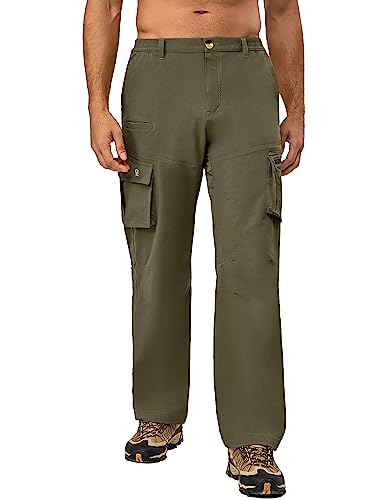 Little Donkey Andy Men's Quick Dry Upf 50+ Cargo Pants, Stretch Lightweight Outdoor Hiking Pants Capulet Olive Xl #TOP24
