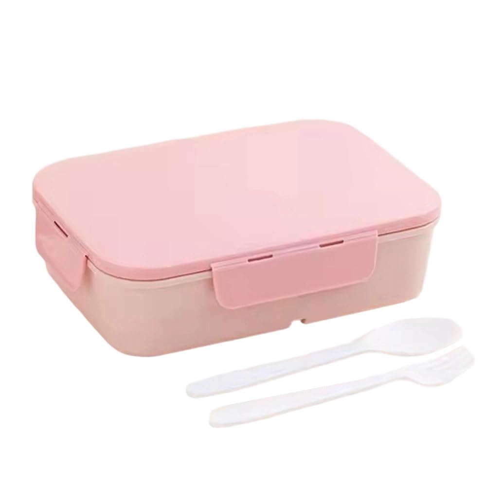 Vjsujehgy For Outdoor Use 1pc 1200ml Flip-Top Lunch Box Portable Leakproof& Waterproof Design for College Storage Pink A