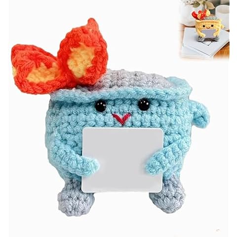 NidoDegato Emotional Crocheting Dumpsters Fire,Adorables Crocheting Dumpsters Fire Knitting Toy,Crochetng Dumpsters Fire Doll,Christmas Dumpsters Fire Knitting Toy Ornament with Positive Card Cover