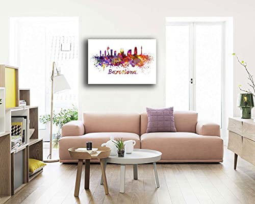 Printerland.it Quadro Moderno BARCELLONA Skyline