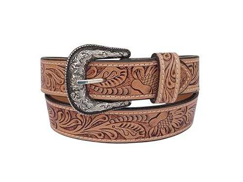 Kids Or Young Adults Western Belt Tooled Hand Finished Genuine Leather Belt For Girls and Boys 40IS0052