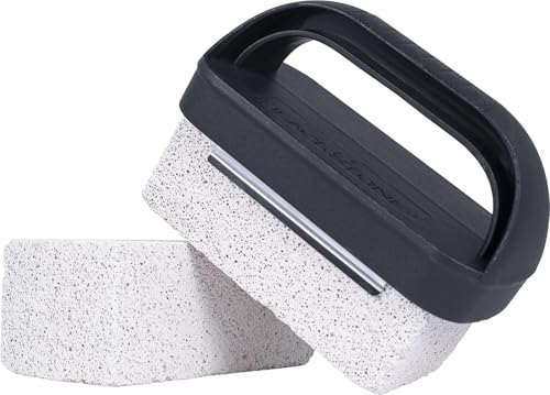 Image of Blackstone 5463 Cleaning Kit, 8 Pieces, Black /Orange /Silver | BBQ Grill Flat Top Indoor /Outdoor Accessories, 1 Stainless Steel Griddle Scraper, 3 Scouring Pads, 2 Pumice Stone with Handle