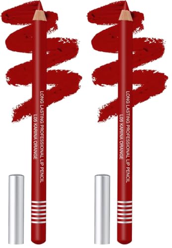 Image of Colors Queen Lip Liner Pencil | Long Lasting & Waterproof Formula | Matte Lip Liner Pencil for Women (L-05, Karina Orange) (Pack of 2)