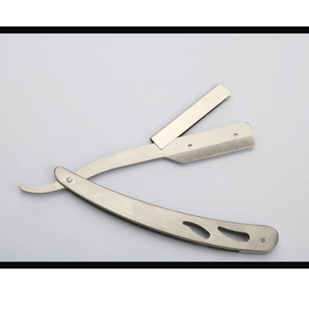 Men S Straight Edge Razor Set 3Pcs Stainless Steel Barber Tools for Shaving Beard Sideburns and Fine Hair Grooming Easy Clean Manual Razor