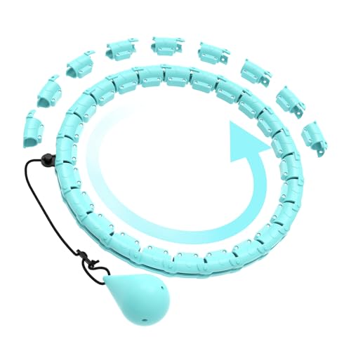 Smart Hoop Reifen Erwachsene und Anfänger Hula Hoop Reifen mit 24 verstellbare Glieder Smart Hula Hoop leise Hula Hoop Mit Gewicht Kugel Smart Hula-Hoop-Reifen einstellbar für Anfänger und Kinder