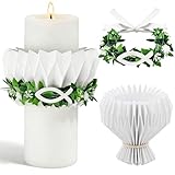 Tropfschutz Kommunionkerze,Tropfenfänger Papier,Kerzen Tropfschutz Kommunion,Kerzenrock Kommunion,Tropfschutz Kerzenkranz,Taufkerzen Buchskranz Tropfenfänger für Kerzen mit Schleife