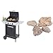 Campingaz Xpert 100 L Plus Rocky Barbacoa Gas para Piedra Volcanica, BBQ gas con 2 quemadores, 7.1kW de potencia, 2 Parrillas, 2 mesas laterales y rocas de lava & Campingaz - Piedras lava, 3 kg
