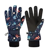 HNGEMSY Handschuhe Kinder Winter Schneehandschuhe Skihandschuhe für 2-13 Jahre Mädchen Jungen PU...