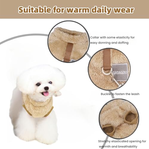 Wintermantel Hund klein,Hundekostüm,Chihuahua Klei,Hunde Pullover Kleine Hund,Hundes Fleece Pullover,Hundes Klamotten,Hundebekleidung Mit D-Ring Hund Wintermantel Braun,M