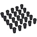 25 Pack (Same Size) Solid Rubber Stoppers - Size #1-19mm (0.74in) x 14mm (0.55in) - 26mm (1.02in) Long - Black Lab Plug