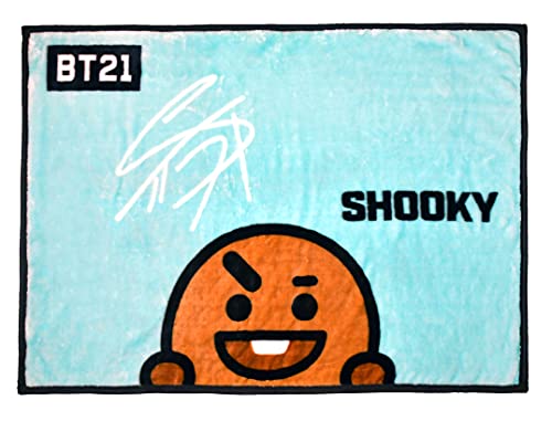丸眞 ひざ掛け BT21 ひょっこり SHOOKY 公式 グッズ ブランケット H70×W100cm かわいい ふわふわ おしゃれ 防寒グッズ 5785000200