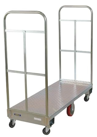 Wesco 273295 Galvanized Steel U-Boat Truck with Handle, Polyurethane Wheels, 1, 750-lb. Capacity, 63 x 24