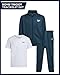 Reebok Boys Jogger Set - 3 Piece Athletic Tracksuit with Tricot Zip Jacket, T-Shirt, and Jogger Sweatpants for Boys, Size 12, Hood Blue