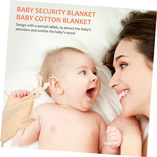 Kisangel Puur Katoen Rustgevende Handdoek Taggy Deken Voor Baby'S Speelgoed Voor Baby Cartoon Deken Konijn Speelkleed Katoen Lovey Deken Bunny Badhanddoeken Rustgevende Zintuiglijke - Afbeelding 3