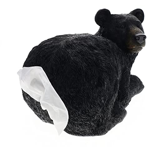 Whimsical Black Bear Butt Tissue Box Cover - Rustic Cabin Lodge Decor Square Cube Holder/Dispenser - Bathroom, Home, Office, Bedroom Funny Gift #TOP6