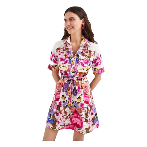 Desigual Vest_Burdeos Vestido Casual. para Mujer
