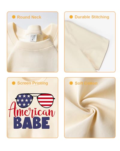 4th of July Shirt for Toddler Boys Girls Kids, USA Red White and Blue Shirts, American Flag Independence Day Tee 2-8T4