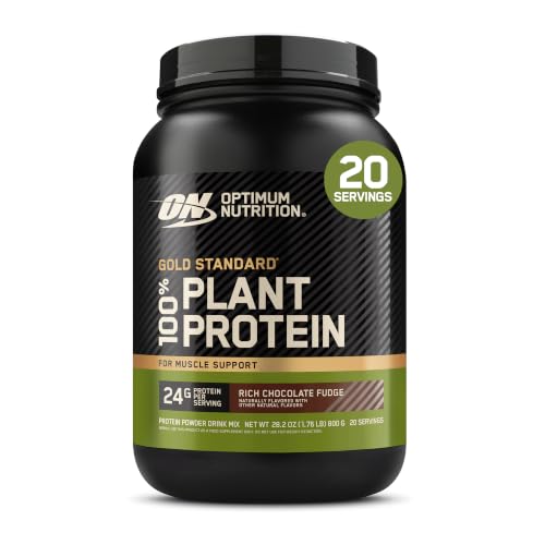 Optimum Nutrition Gold Standard 100% Plant Based Protein Powder, Gluten Free, Vegan Protein for Muscle Support and Recovery with Amino Acids - Rich Chocolate Fudge, 20 Servings (Packaging May Vary) - image 1