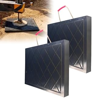 Genérico Juego de 2 Almohadillas estabilizadoras para Patas de grúa Grandes, de Color Verde y Negro, apilables, Antideslizantes, Resistentes, con Mango de fácil Agarre (B, 60 x 60 x 7 cm/23,6 x 23,6