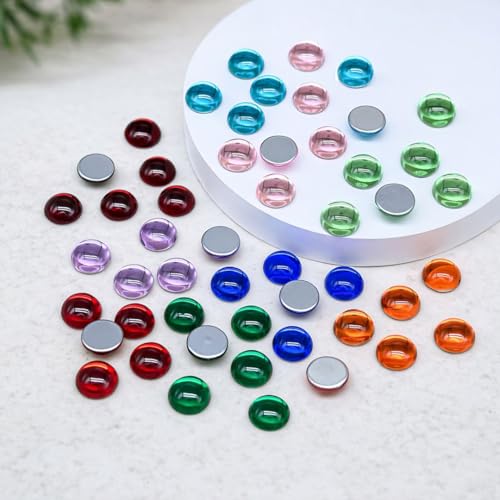 Image of Satra Tarders Round Glass Flatback Stones | Size : 12mm | Qty : 50pcs | AS10 (Dark Green)