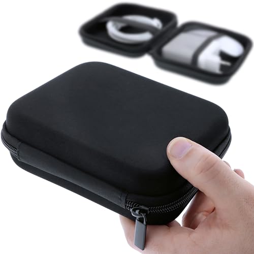 foto-kontor Tasche kompatibel mit Apple Magic Mouse und MacBook Ladegerät Maus Transport Aufbewahrung Schutzhülle Schwarz Wasserabweisend Stoßfest