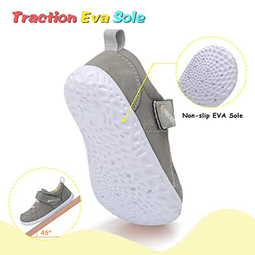 Qfh Unisex Baby Shoes Boys Girls Sneakers Infant Slip On First Walking Shoes Toddler Casual Star Sneaker Crib Shoes Grey 7.5-8 Toddler #TOP2