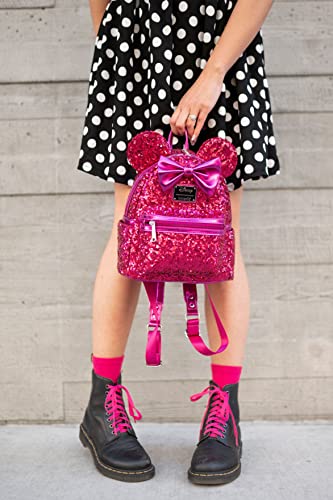 Loungefly Disney Minnie Mouse Magenta Sequin Women's Backpack One Size #TOP6