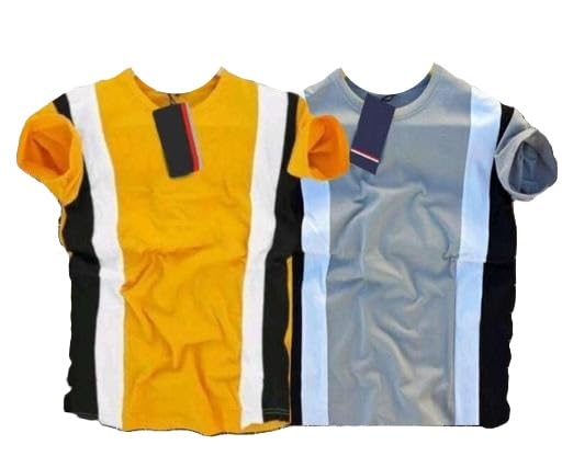 Combo Pack Half Sleeve Round Neck Nylon Fabric Smart Casual T Shirt Men Daily Use-image-43